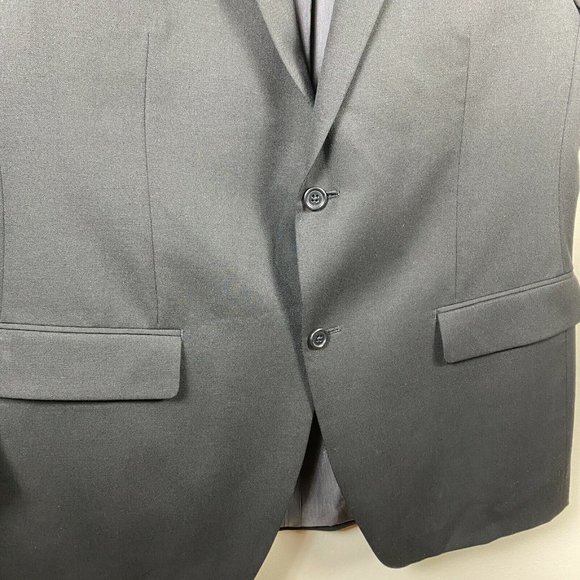 Apt 9 Blazer Jacket 44R Men 100% Wool Modern Fit Black 2-Button Career Occassion - Picture 5 of 9